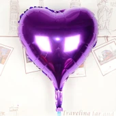 Kalp Uçan Balon Folyo Mor 80 Cm 32 İnç - 1