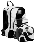 Coral High İlkokul ve Ortaokul Sırt Çantası ve Beslenme Seti - Erkek Çocuklar İçin Renkli Çizgili Siyah Beyaz thumbnail 1