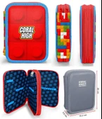 Coral High Kırmızı Yapı Blokları Erkek Çocuk Okul Çantası ve Organizer Kalemlik Seti 23775 11157 thumbnail 2
