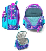 Coral High Kız Çocuklara Özel İlkokul Çantası ve Beslenme Çantası Takım - Lavanta Turkuaz Deniz Anası thumbnail 2