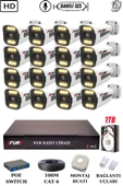 FURY 16 Kameralı Ip Güvenlik Kamerası Seti Sesli 4mp Gece Renkli Su Geçirmez 1506s 1TB - 1