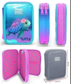 Coral High Turkuaz Pembe Kaplumbağa Kız Çocuk Okul Çantası ve Organizer Kalemlik Seti 23497+11134 thumbnail 4