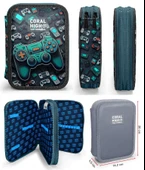 Coral High Nefti Yeşil Oyun Konsolu Erkek Çocuk Okul Çantası ve Organizer Kalemlik Seti thumbnail 2