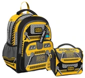 Coral High Erkek Çocuklara Özel İlkokul Çantası ve Beslenme Çantası Takım - Siyah Sarı Robot thumbnail 1