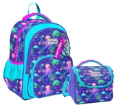 Coral High Kız Çocuklara Özel İlkokul Çantası ve Beslenme Çantası Takım - Lavanta Turkuaz Deniz Anası thumbnail 1