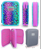 Coral High Yeşil Mor Leopar Kız Çocuk Okul Çantası ve Organizer Kalemlik Seti 23769 11143 thumbnail 2