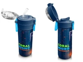 Coral High 500 ml Paslanmaz Çelik Okul Termosu/Suluk/Matara - Erkek Çocuk - Turuncu Lacivert Basketbol Desenli - Sızdırma Yapmaz - 8