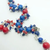 2211 Lapis lazuli Mercan el yapımı bileklik - 3