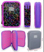 Coral High Kalp Baskılı Siyah Pembe Kız Çocuk Okul Çantası ve Organizer Kalemlik Seti 23670+11145 thumbnail 2