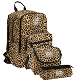 Coral High İlkokul ve Ortaokul Okul Çanta Üçlüsü - Kız Çocuk, Kahverengi Leopar thumbnail 1