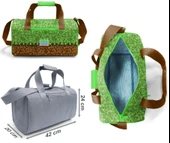 Coral High Erkek Çocuk Yeşil Kahverengi Craft Desenli Çocuk Valizi ve Seyahat/Spor Çantası Seti thumbnail 3