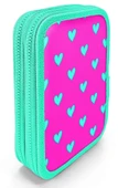 Coral High Organizer İki Katlı Kalem Çantası - Yeşil Pembe Kalp Desenli, Kız Çocuk, Yeşil Pembe Kalp Desenli thumbnail 2