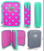 Coral High Yeşil Pembe Kalp Desenli Kız Çocuk Okul Çantası ve Organizer Kalemlik Seti 23113 11133 thumbnail 4