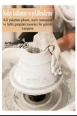Beyaz Seramik Hamuru 2 Kg Ebeşuar Modelleme Mydido 6 Renk Akrilik Boya Fırça Seramik Çamuru Heykel Sanat Çömlek - 5