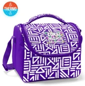 Coral High Kız Çocuk Termoslu Beslenme Çantası - Mor Beyaz Geometrik Şekiller, Kız Çocuk thumbnail 2