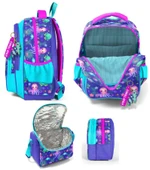 Coral High Üç Bölmeli Lavanta Turkuaz Deniz Anası, Kız Çocuk, İlkokul Üçlü Okul Çanta Seti thumbnail 2