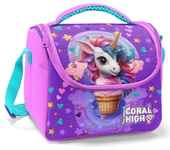 Coral High Kız Çocuk Termoslu Beslenme Çantası - Mor Pembe Dondurma Unicorn, Kız Çocuk thumbnail 1