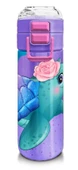 Coral High 500 ml Pipetli ve Direkt İçim Çelik Termos/Matara - Kız Çocuk -  Açık Pembe Mavi Kaplumbağa Desenli - 1