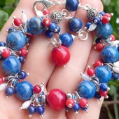 2211 Lapis lazuli Mercan el yapımı bileklik - 2