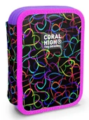 Coral High İki Katlı Düzenleyici Kalem Kutusu - Kalp Baskılı Siyah Pembe, Kız Çocuk, Kalp Baskılı Siyah Pembe thumbnail 6