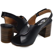 VENÜS 2108518Y TOPUKLU TOKA DETAYLI KADIN DERİ SANDALET - 4