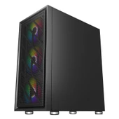 1ST PLAYER AR7 SIYAH 650W 80+ ARGB 4X12CM FAN TEMPERLI CAM MESH USB 3.0 ATX KASA - 3