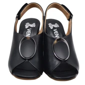 VENÜS 2108518Y TOPUKLU TOKA DETAYLI KADIN DERİ SANDALET - 6