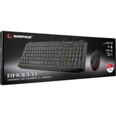 KB-R310 Broker Siyah USB Gökkuşağı Zemin Aydınlatmalı Oyuncu Klavye + Mouse Set - 9