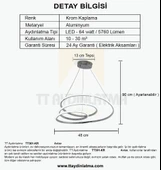 TT301-KR TT Aydınlatma Yay Modeli Krom Kaplama Led Avize - 4