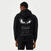 No Fear Erkek Sweatshirt Kapüşonlu Siyah Melanj M500271 - 2