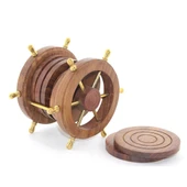 Pirinç Dümenli Ahşap Bardak Altı W720 - 1