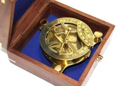 Ahşap Kutulu El Yapımı Pirinç Güneş Saati Ve Pusula 15640 thumbnail 4