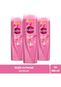 Elidor Superblend Saç Bakım Şampuanı Güçlü ve Parlak E Vitamini Makademya Yağı 400 ml X3 - 1