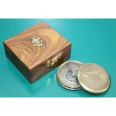 Ahşap Kutulu Pirinç Pusula 16222 - 1