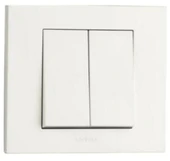 5 Adet Ovivo Grano Beyaz Komitatör İkili Anahtar Çerçeve Dahildir - 1