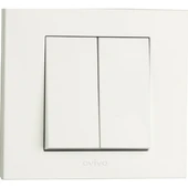Ovivo Grano Beyaz Komütatör İkili Anahtar Çerçeve Dahil - 1
