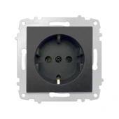 11 Adet Ovivo Grano Siyah Topraklı Priz Çerçevesiz - 1