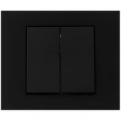 15 Adet Ovivo Grano Siyah Komitatör İkili Anahtar Çerçeve Dahildir 15'li Paket - 1