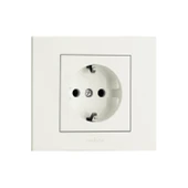 20 Adet Ovivo Grano Beyaz Topraklı Priz Çerçeve Dahil - 1