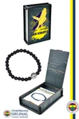 Fenerbahçe Orijinal Lisanslı Fb Logo Lav Taşı Doğaltaş Bileklik Kanarya Baskılı Hediye Ahşap Kutulu - 1