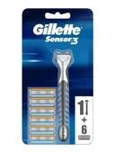Gillette Sensor3 Tıraş Makinesi + 6 Yedek Tıraş Bıçağı - 1