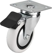 Hts 353 - 75x25 mm PVC Makaralı Tablalı Frenli Teker 4 Adet - 1