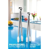 Modacar 2 Boy Mutfak Maşası - Mangal Barbekü Maşası - Izgara Maşası Tava Maşası Çelik  18 ve 36 Cm - 1