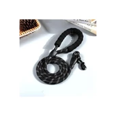 Köpekler İçin Gezdirme Tasması Reflektörlü 130 Cm Halat Orta Ve Büyük Boy Köpekler İçin Siyah thumbnail 1