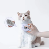 Şarjlı Buharlı Kedi Köpek Tarağı - Yumuşak Silikon Tüy Toplayıcı - Beyaz (8675) - 2