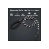 Köpekler İçin Gezdirme Tasması Reflektörlü 130 Cm Halat Orta Ve Büyük Boy Köpekler İçin Siyah thumbnail 3