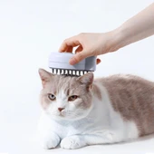 Şarjlı Buharlı Kedi Köpek Tarağı - Yumuşak Silikon Tüy Toplayıcı - Beyaz (8675) - 3