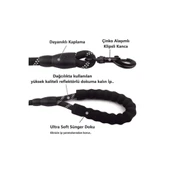 Köpekler İçin Gezdirme Tasması Reflektörlü 130 Cm Halat Orta Ve Büyük Boy Köpekler İçin Siyah thumbnail 4