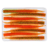 Silikon Kurt Yem - LRF Yem - 1g 70mm - Fishack Wormix - 10 Adet - Fluo Tiger - UV Silikon thumbnail 4