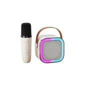 Karaoke Kablosuz Hoparlör Mikrofonlu Rgb Işıklı Bluetooth Speaker Tf Kart/usb Beyaz - 1
